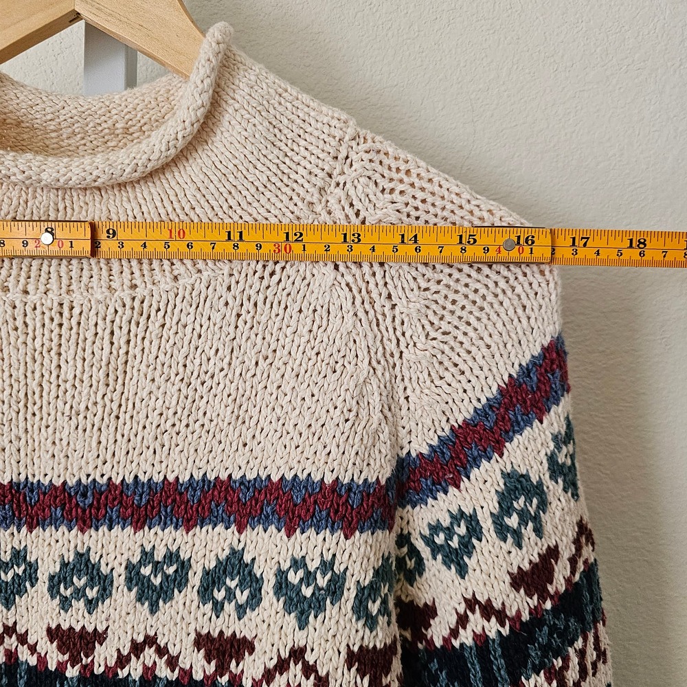 NWOT VTG EDDIE BAUER Women's Fair Isle Oversized Mock Neck Pullover Sweater Sz S - Picture 12 of 14